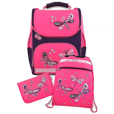 Набор для школьницы Яркие стрекозы ранец пенал мешок для обуви Феникс 39927 1